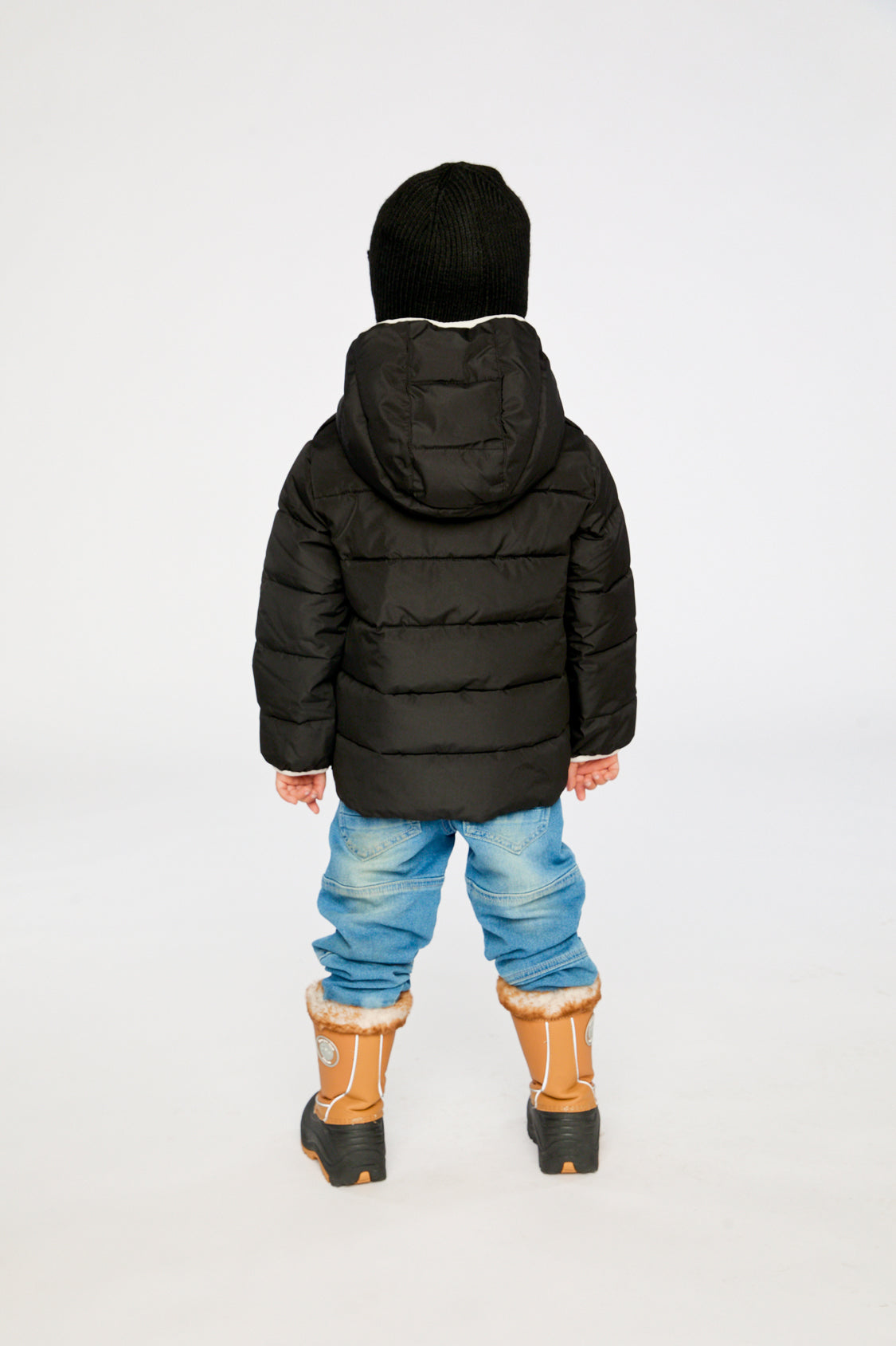 Winter Jacket Adapted For Car Seats Black-3
