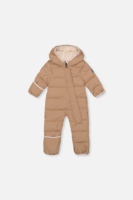 Baby Cloud One Piece Snowsuit Adapted For Car Seats Beige-0