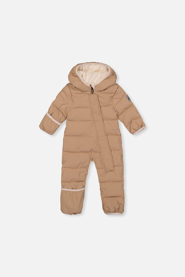 Baby Cloud One Piece Snowsuit Adapted For Car Seats Beige-0