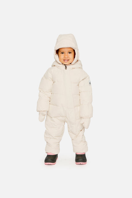 Baby Cloud One Piece Snowsuit Adapted For Car Seats Off White-1
