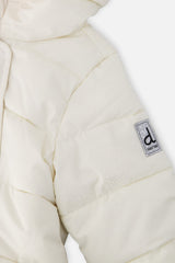 Deux par Deux Baby Cloud one-piece car-seat snowsuit in off-white, another studio view