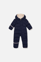 Baby Cloud One Piece Snowsuit Adapted For Car Seats Dark Blue-0