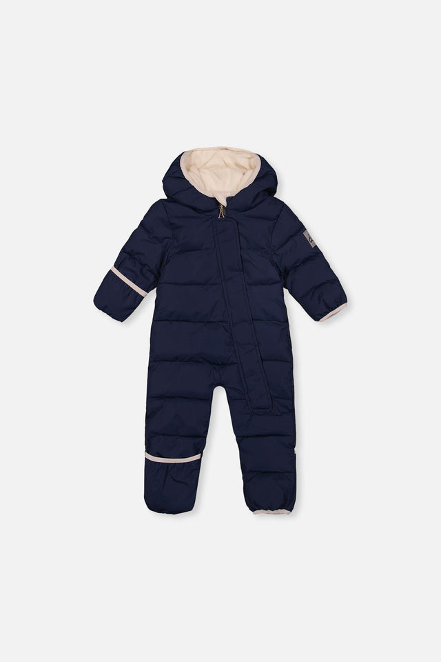 Baby Cloud One Piece Snowsuit Adapted For Car Seats Dark Blue-0