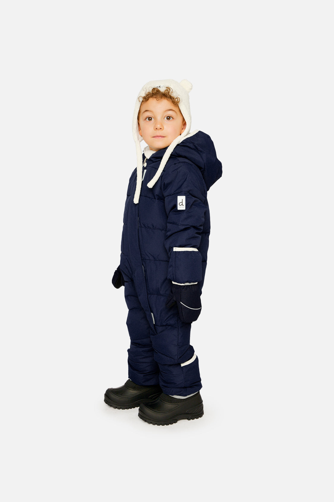 Baby Cloud One Piece Snowsuit Adapted For Car Seats Dark Blue-2