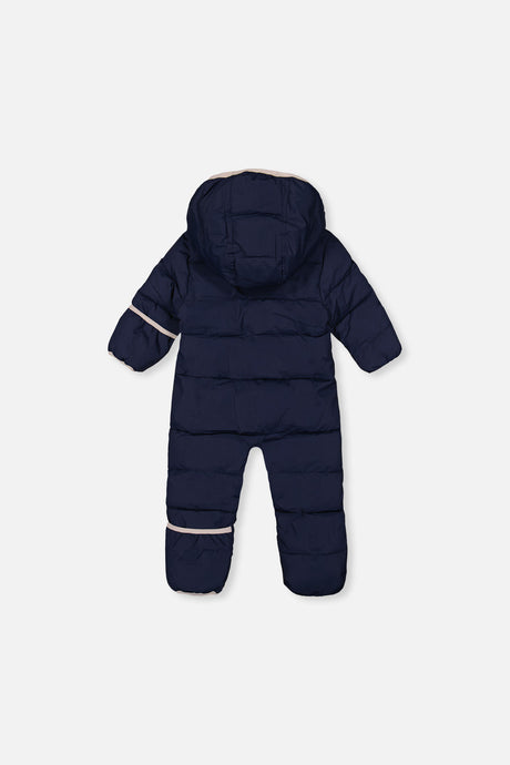 Baby Cloud One Piece Snowsuit Adapted For Car Seats Dark Blue-4