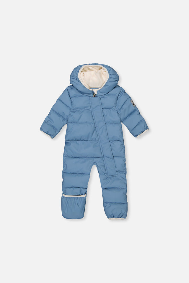 Baby Cloud One Piece Snowsuit Adapted For Car Seats Blue Grey-0