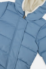 Baby Cloud One Piece Snowsuit Adapted For Car Seats Blue Grey-3