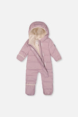 Baby Cloud One Piece Snowsuit Adapted For Car Seats Lavender-4
