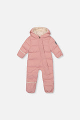 Baby Cloud One Piece Snowsuit Adapted For Car Seats Pale Dusty Pink-0