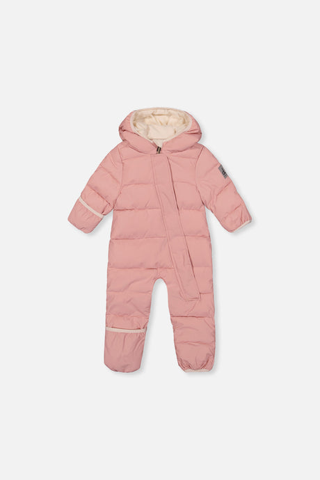 Baby Cloud One Piece Snowsuit Adapted For Car Seats Pale Dusty Pink-0