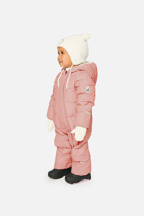 Baby Cloud One Piece Snowsuit Adapted For Car Seats Pale Dusty Pink-1