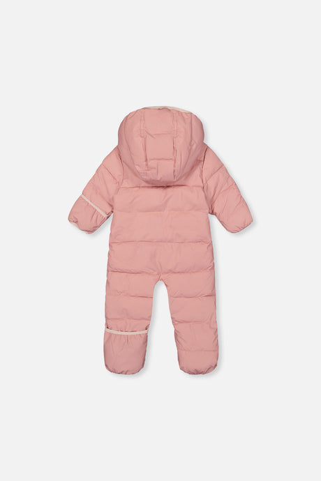 Baby Cloud One Piece Snowsuit Adapted For Car Seats Pale Dusty Pink-3