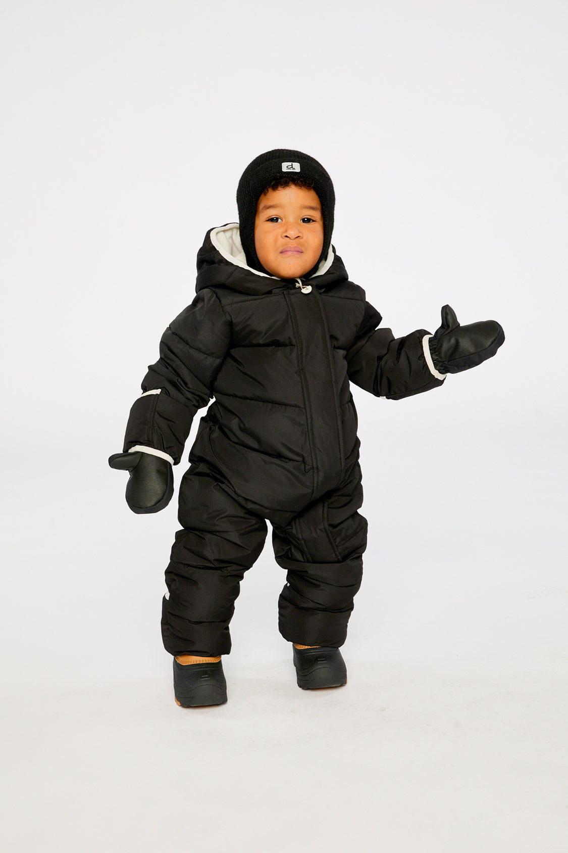 Baby Cloud One Piece Snowsuit Adapted For Car Seats Black-1