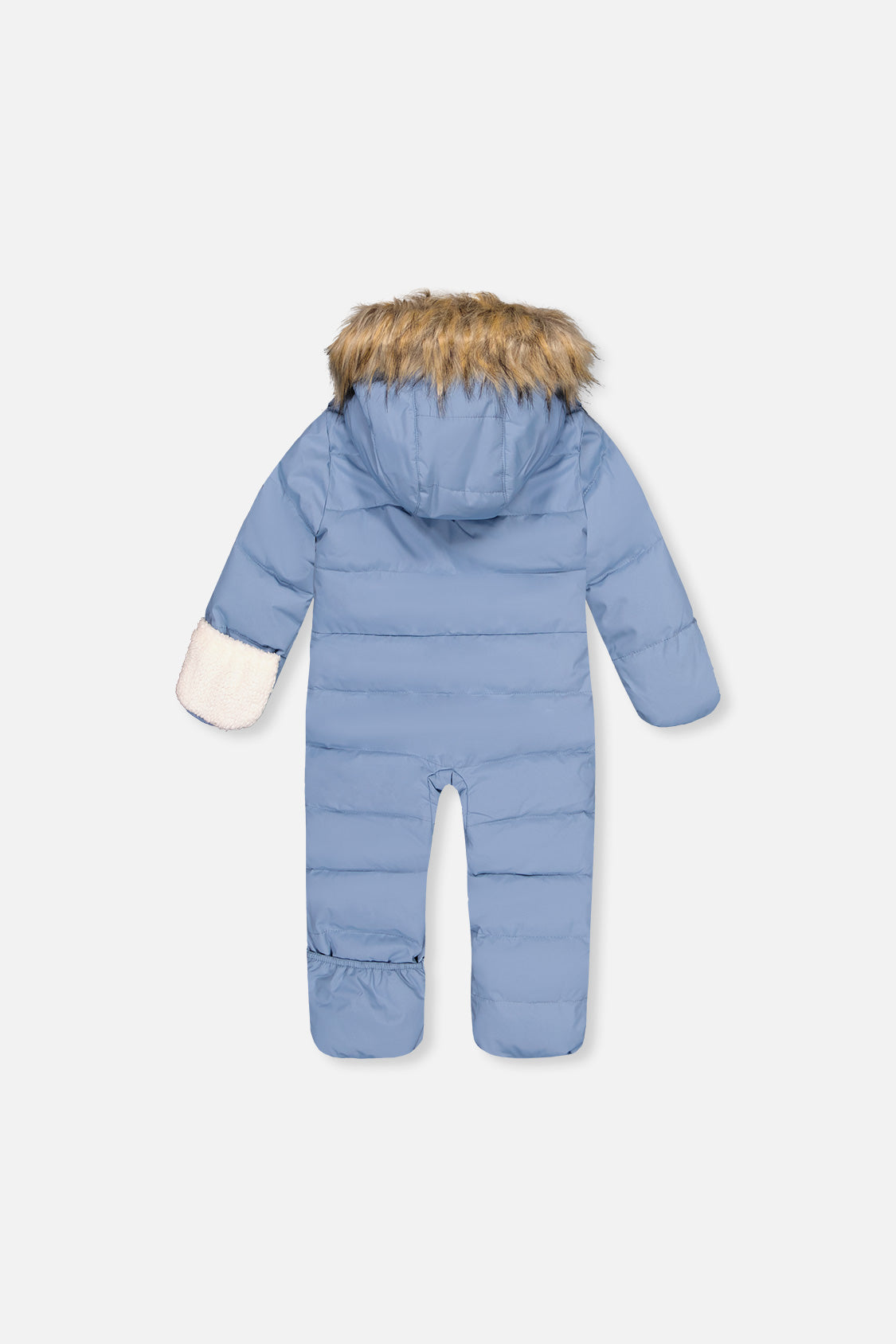 Baby Snug One Piece Snowsuit Adapted For Car Seats Blue Grey-4