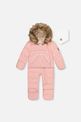 Baby Snug One Piece Snowsuit Adapted For Car Seats Pale Dusty Pink-0