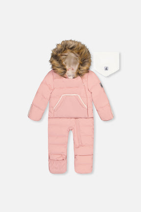 Baby Snug One Piece Snowsuit Adapted For Car Seats Pale Dusty Pink-0
