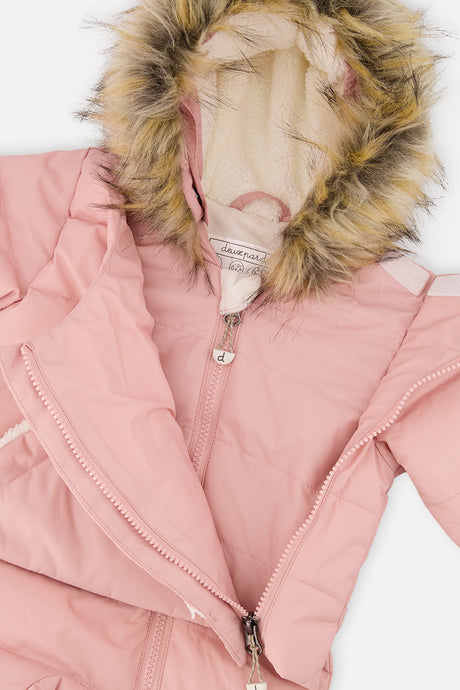 Deux par Deux Baby Snug pale dusty pink snowsuit, alternate view 4
