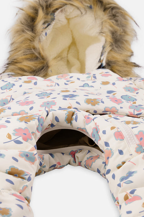 Deux par Deux Baby Snug white floral snowsuit, alternate view 5