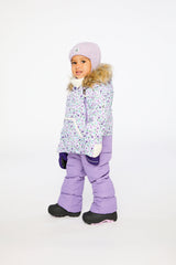 Baby Snug One Piece Snowsuit Adapted For Car Seats Purple Printed Mini Flowers-2