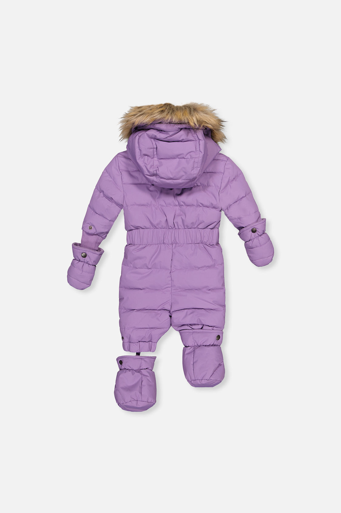 Baby Original One Piece Puffy Snowsuit With Removable Mittens And Boots Violet-4