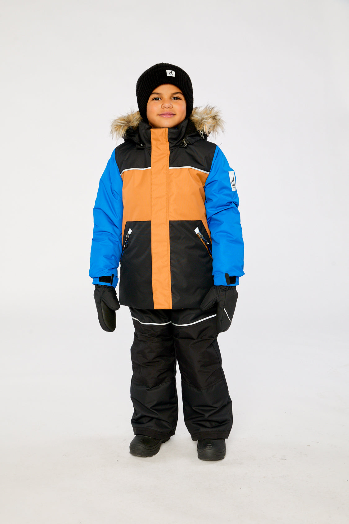 Two Piece Discover Snowsuit Black Brown And Blue-1