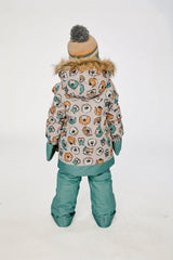 Deux par Deux Two Piece Discover Snowsuit Beige Printed With Dogs