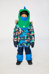 Two Piece Discover Snowsuit Blue Dinosaur Print-3