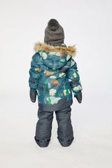 Two Piece Discover Snowsuit Blue Bear Print-3