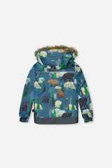 Deux par Deux Two Piece Discover Snowsuit Blue Bear Print