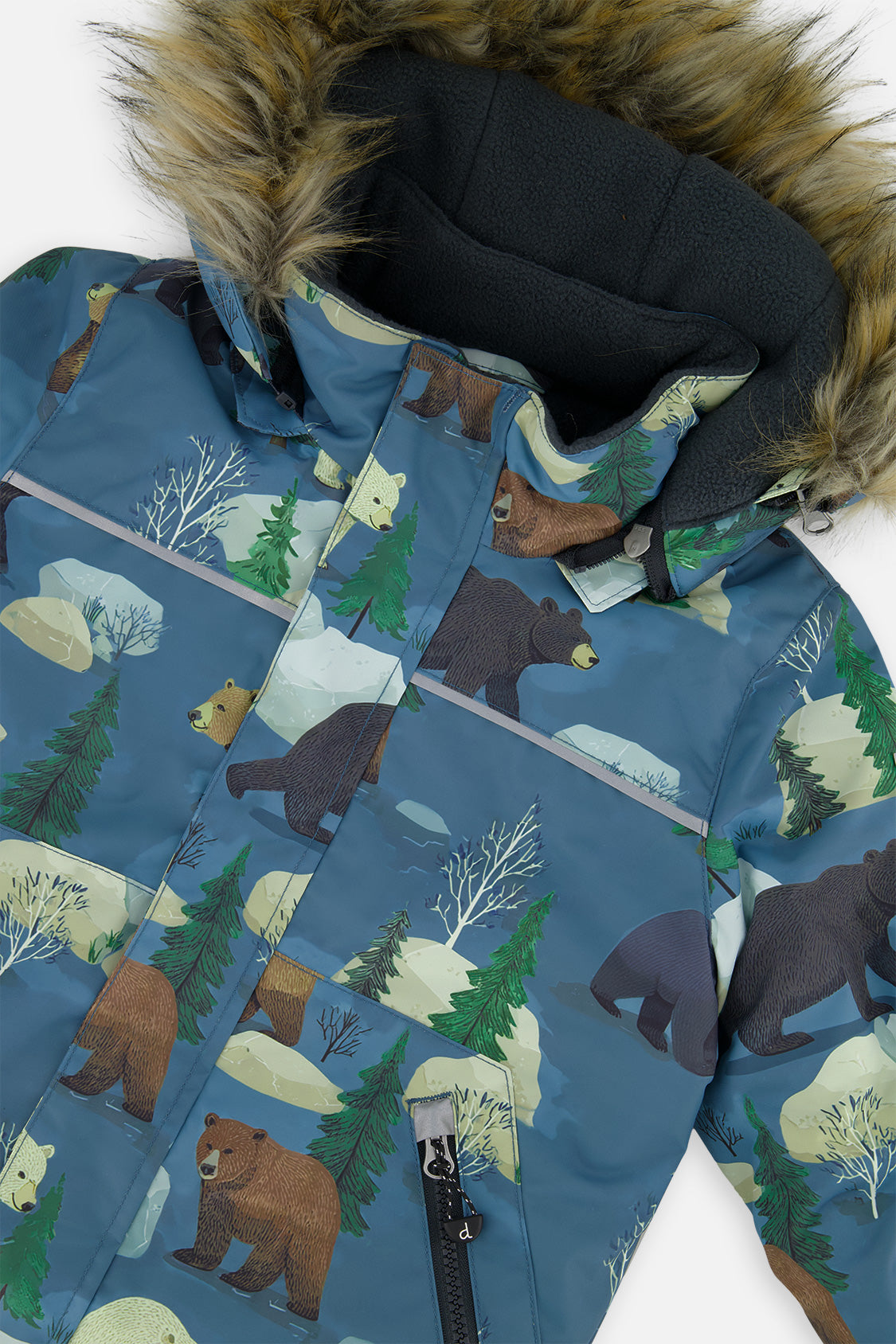 Deux par Deux Two Piece Discover Snowsuit Blue Bear Print
