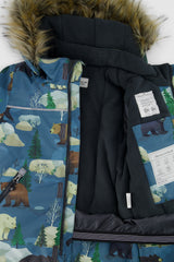 Deux par Deux Two Piece Discover Snowsuit Blue Bear Print