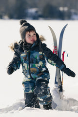 Kids One Piece Discover Snowsuit Blue Bear Print-1
