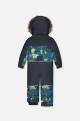 Deux par Deux blue bear print DISCOVER one-piece snowsuit, product photo 2
