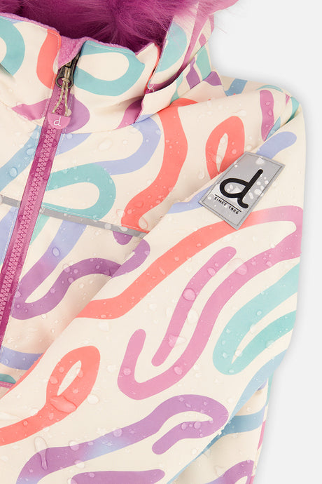 Deux par Deux multicolored cat line print DISCOVER snowsuit, product photo 8