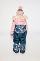 Deux par Deux Kids One Piece Discover Snowsuit Blue And Pink Unicorn Print