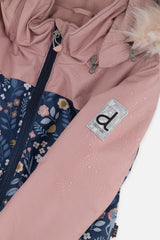 Deux par Deux Kids One Piece Discover Snowsuit Blue And Pink Unicorn Print