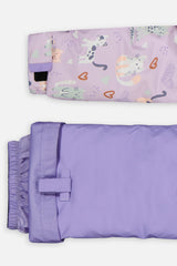 Deux par Deux DISCOVER purple cat print snowsuit, alternate view 9
