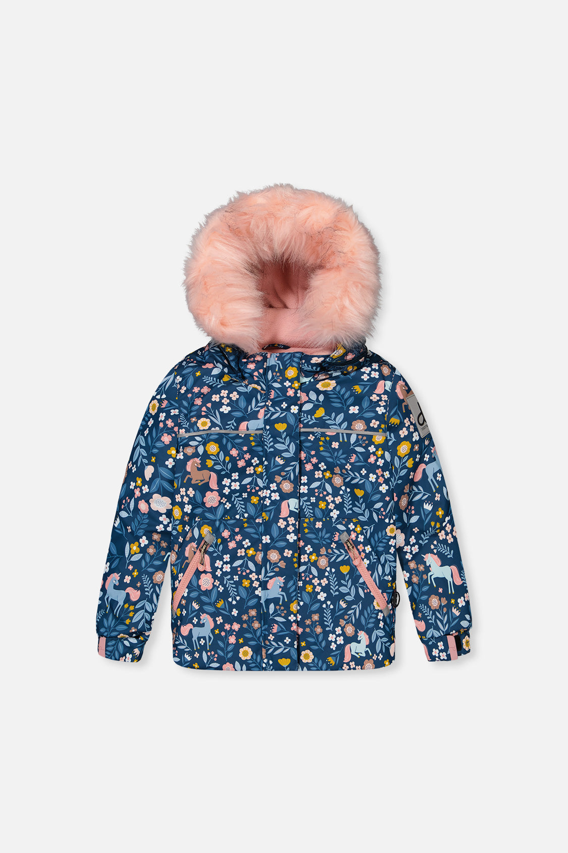 Two Piece Discover Snowsuit Blue And Pink Unicorn Print-4