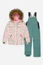 Two Piece Discover Snowsuit White With Retro Pink Print-0