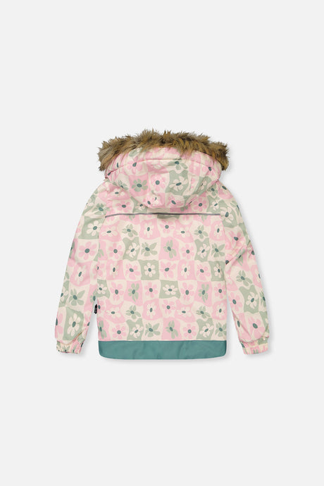 Deux par Deux white retro pink print DISCOVER two-piece snowsuit, product photo 3