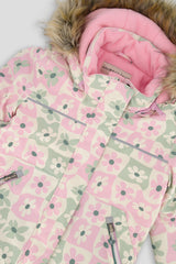 Deux par Deux white retro pink print DISCOVER two-piece snowsuit, product photo 7