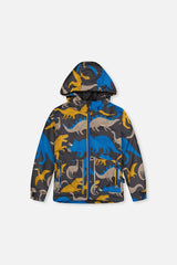 Light Weight Two Piece Chill Snowsuit Grey And Blue Dinosaur Print-2