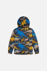 Light Weight Two Piece Chill Snowsuit Grey And Blue Dinosaur Print-4