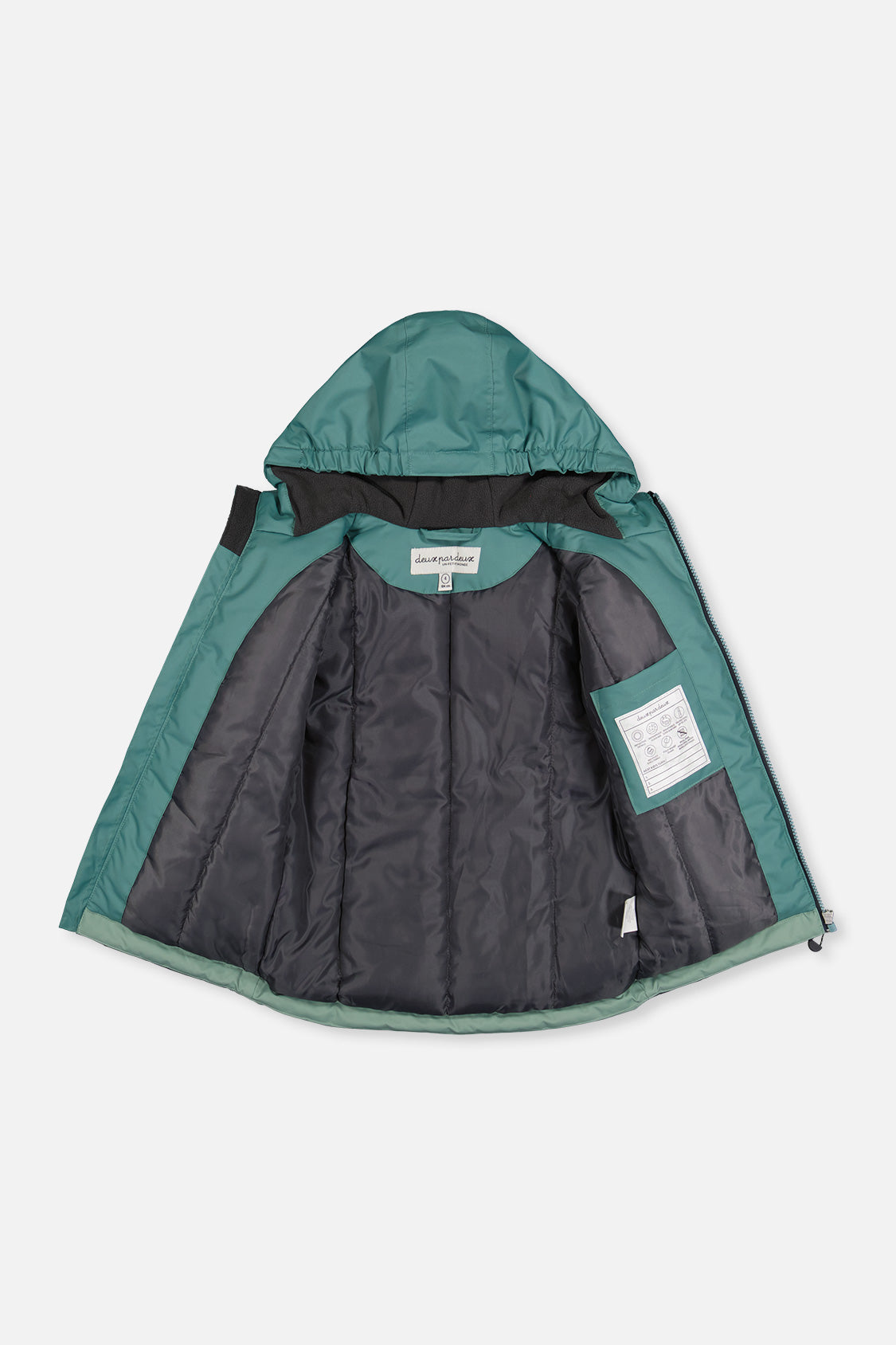 Deux par Deux boys' CHILL lightweight two-piece snowsuit in Sage Green, additional product view