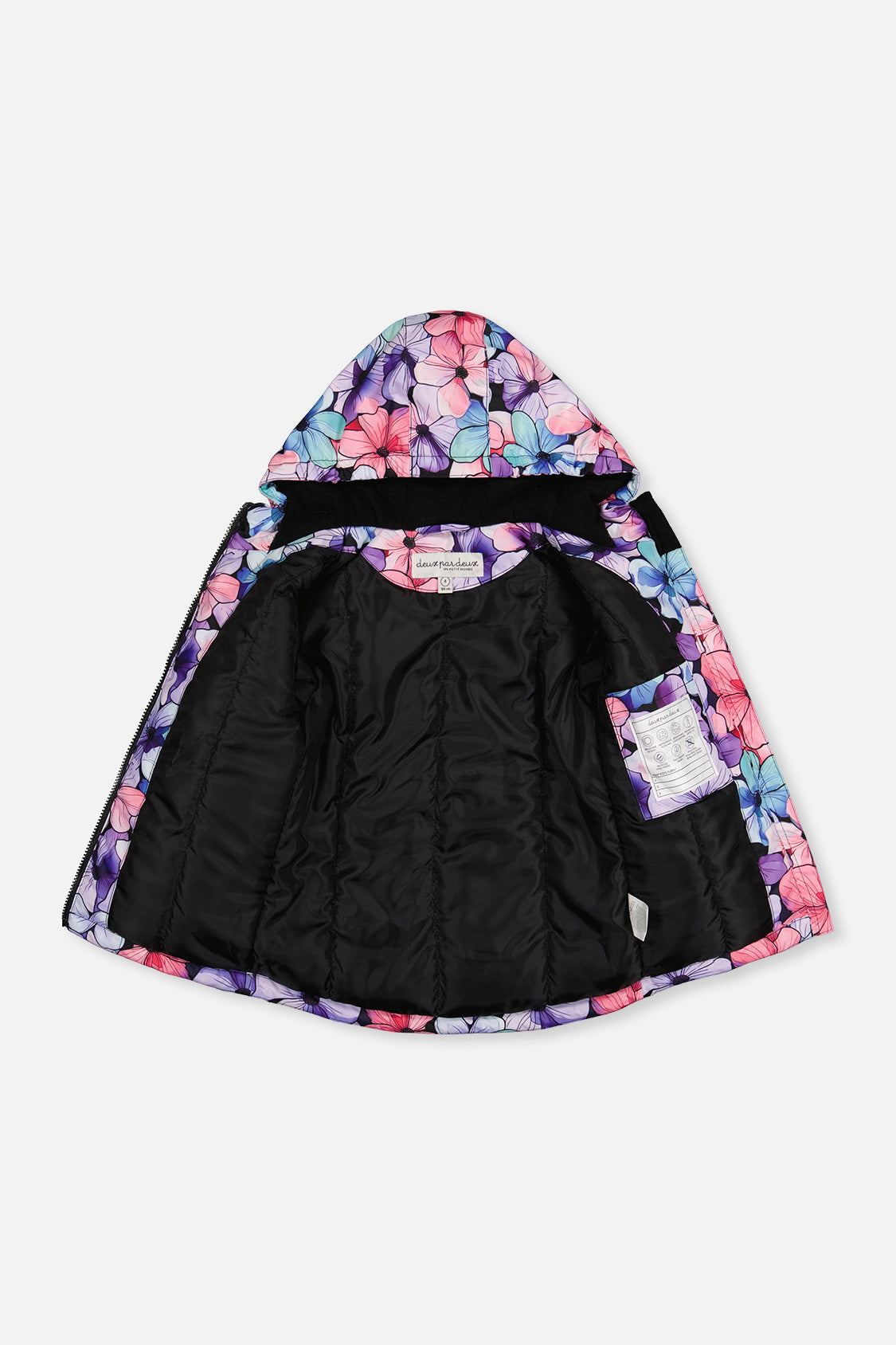 Deux par Deux Light Weight Two Piece Chill Snowsuit Purple Floral Print