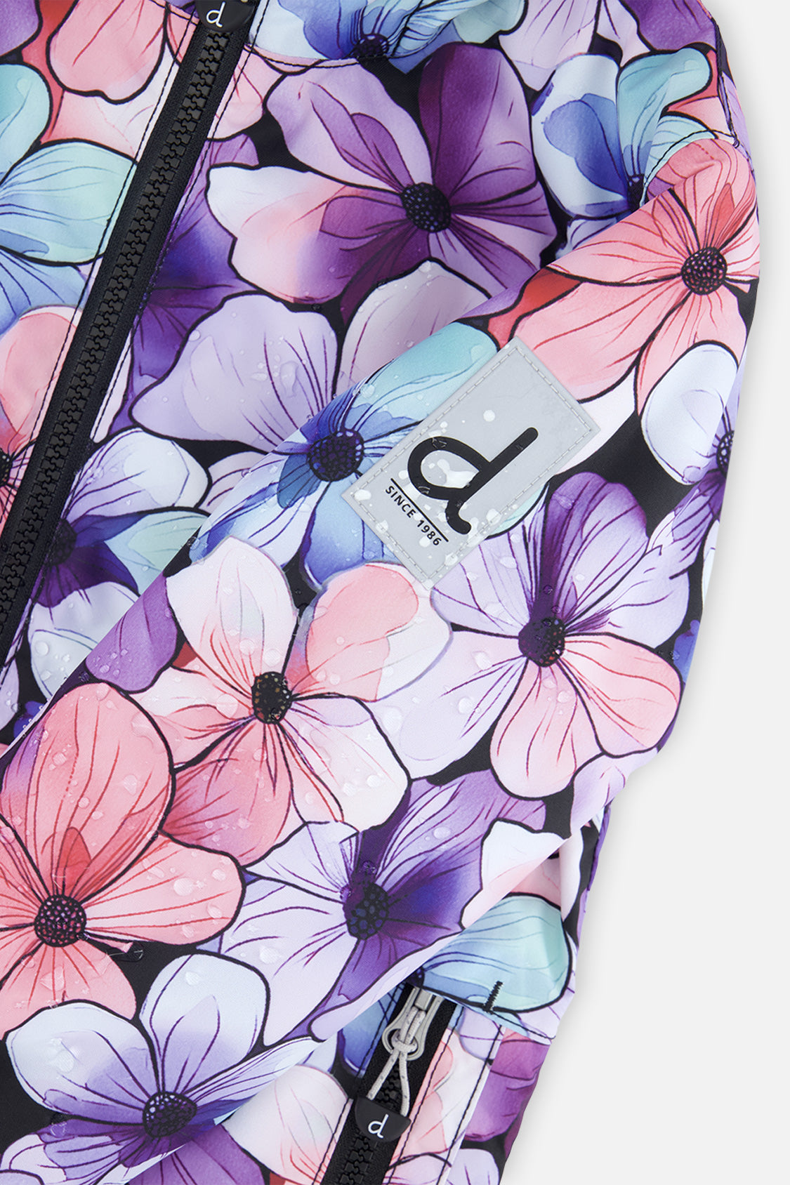 Deux par Deux Light Weight Two Piece Chill Snowsuit Purple Floral Print