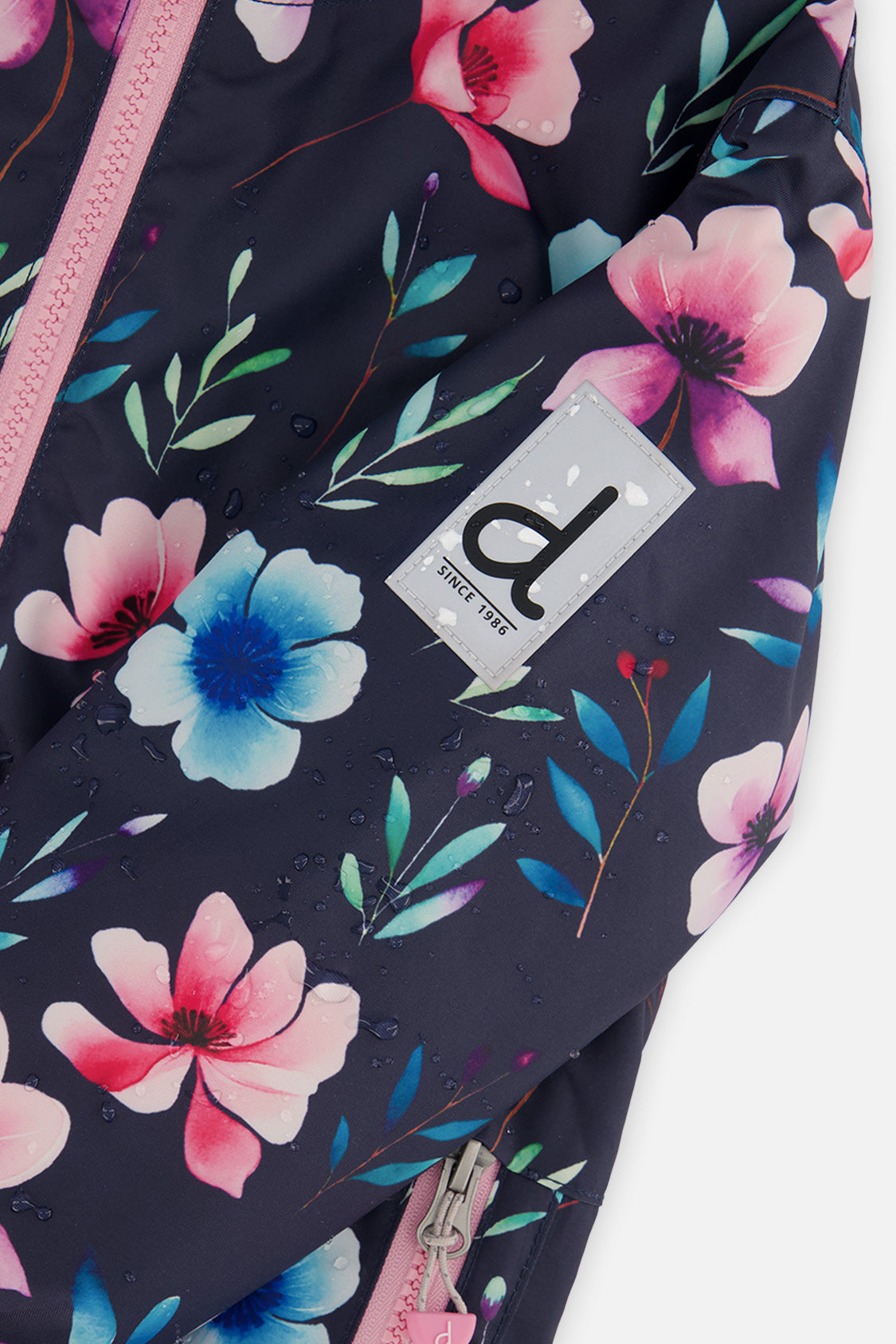 Deux par Deux Light Weight Two Piece Chill Snowsuit Blue Floral Print