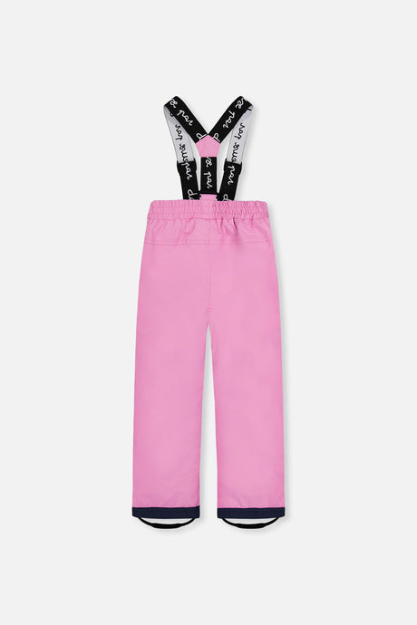 Deux par Deux pink CHILL snow pants with suspenders, back view