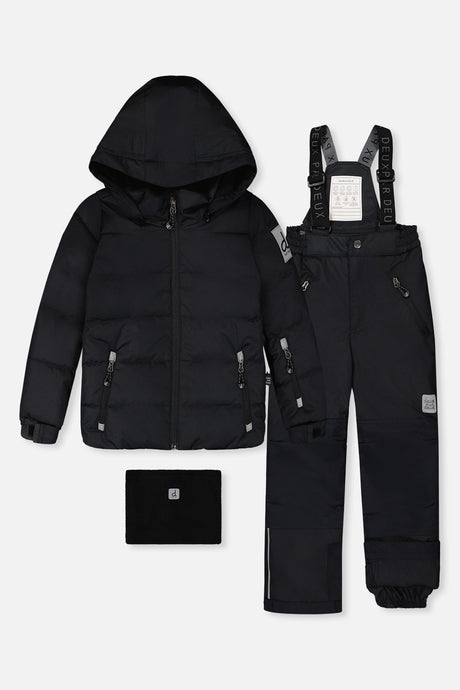 Two Piece Play Snowsuit Black With Black Pants-0