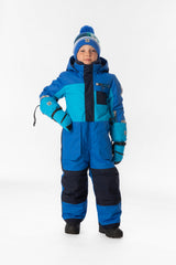 Kids One Piece Play Snowsuit Light And Dark Blue-1